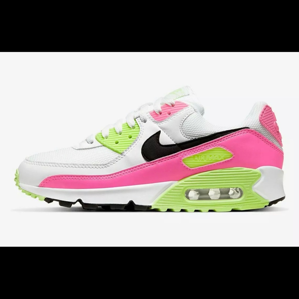 Nike Air Max 90 CT1030 100 White Black Pink Womens - Picture 3 of 10